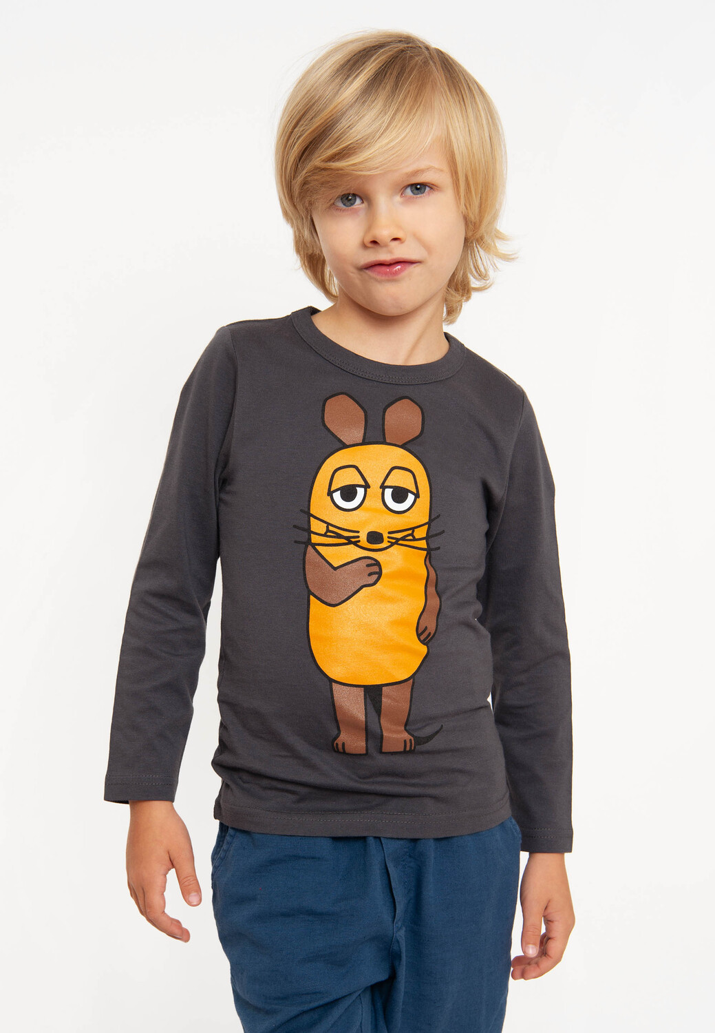 Лонгслив Logoshirt Langarmshirt Die Sendung mit der Maus Die Maus, цвет grau blau — фото 2