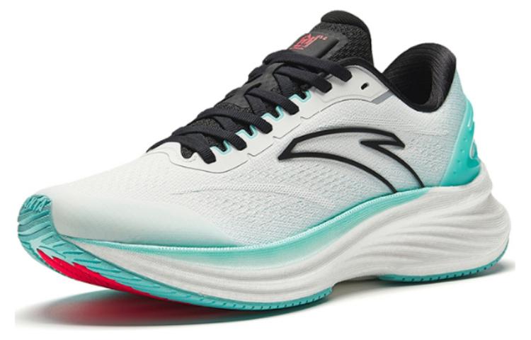 Anta Cushioning, Износостойкие низкие кроссовки для бега мужские белый голубой черный, Papyrus White/Clearwater Blue/Basic Black — фото 2