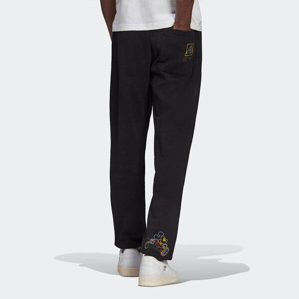 Спортивные штаны Men's adidas originals x Disney Crossover Solid Color Logo Casual Bundle Feet Sports Pants/Trousers/Joggers Black, черный — фото 3