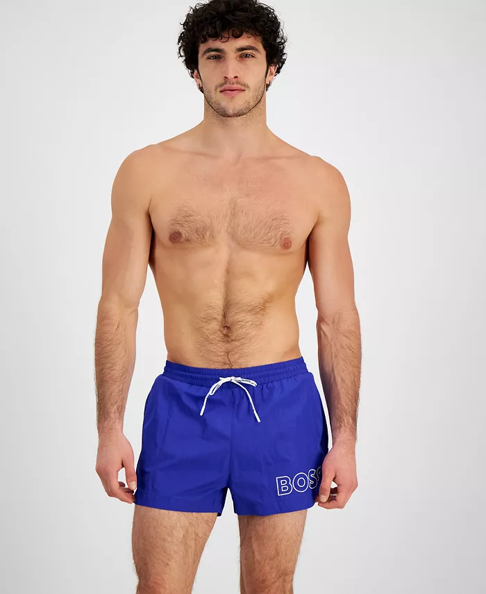 

Мужские плавки Mooneye Outlined Logo с кулиской, длина 3" Hugo Boss, синий