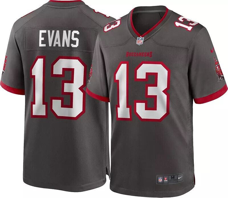 

Мужская майка Nike Tampa Bay Buccaneers Mike Evans #13 Pewter Game