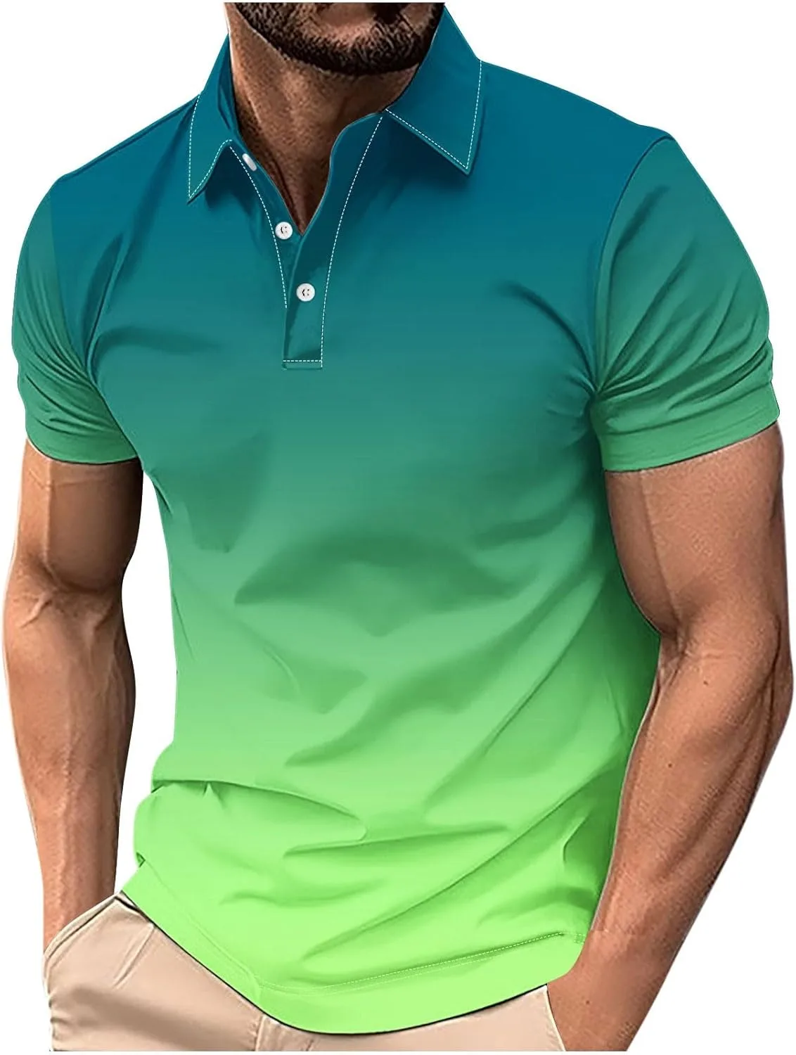 

Футболка для гольфа мужская с коротким рукавом и воротником на пуговицах