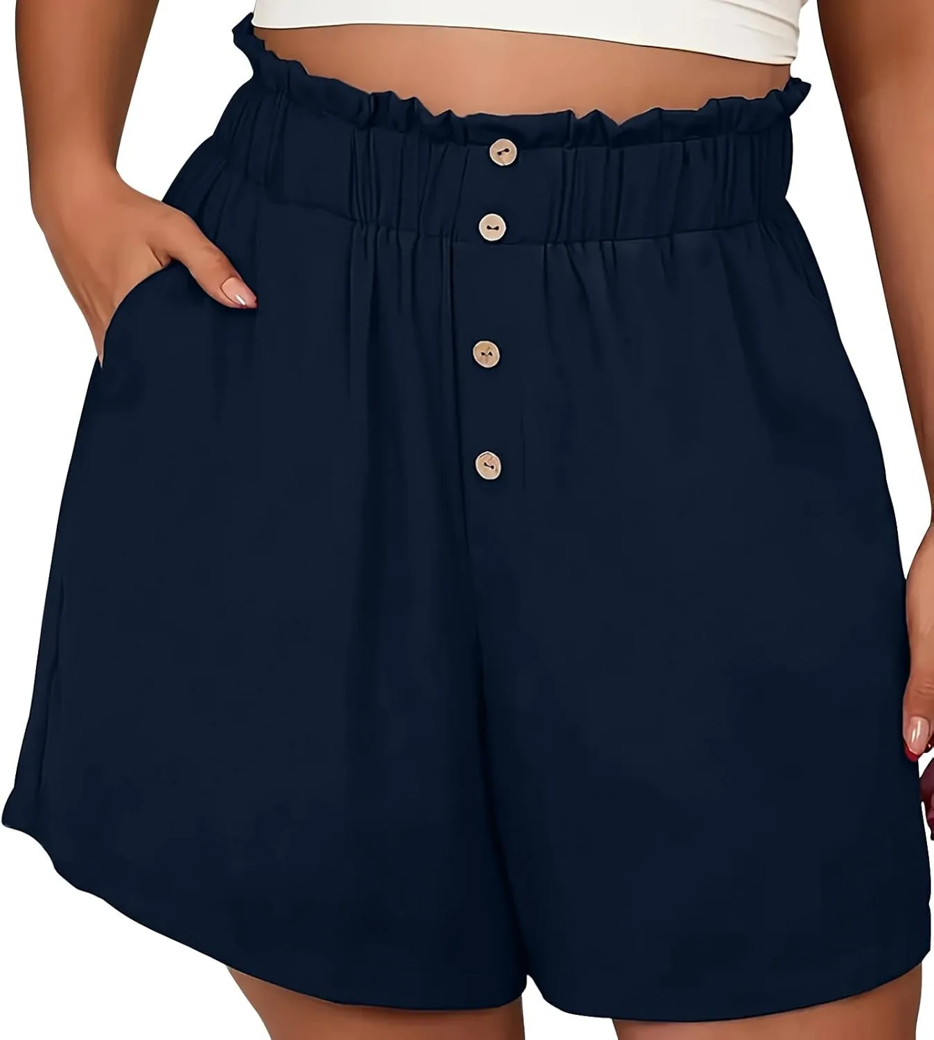 

NATHGAM женские шорты с карманами, широкие, на резинке