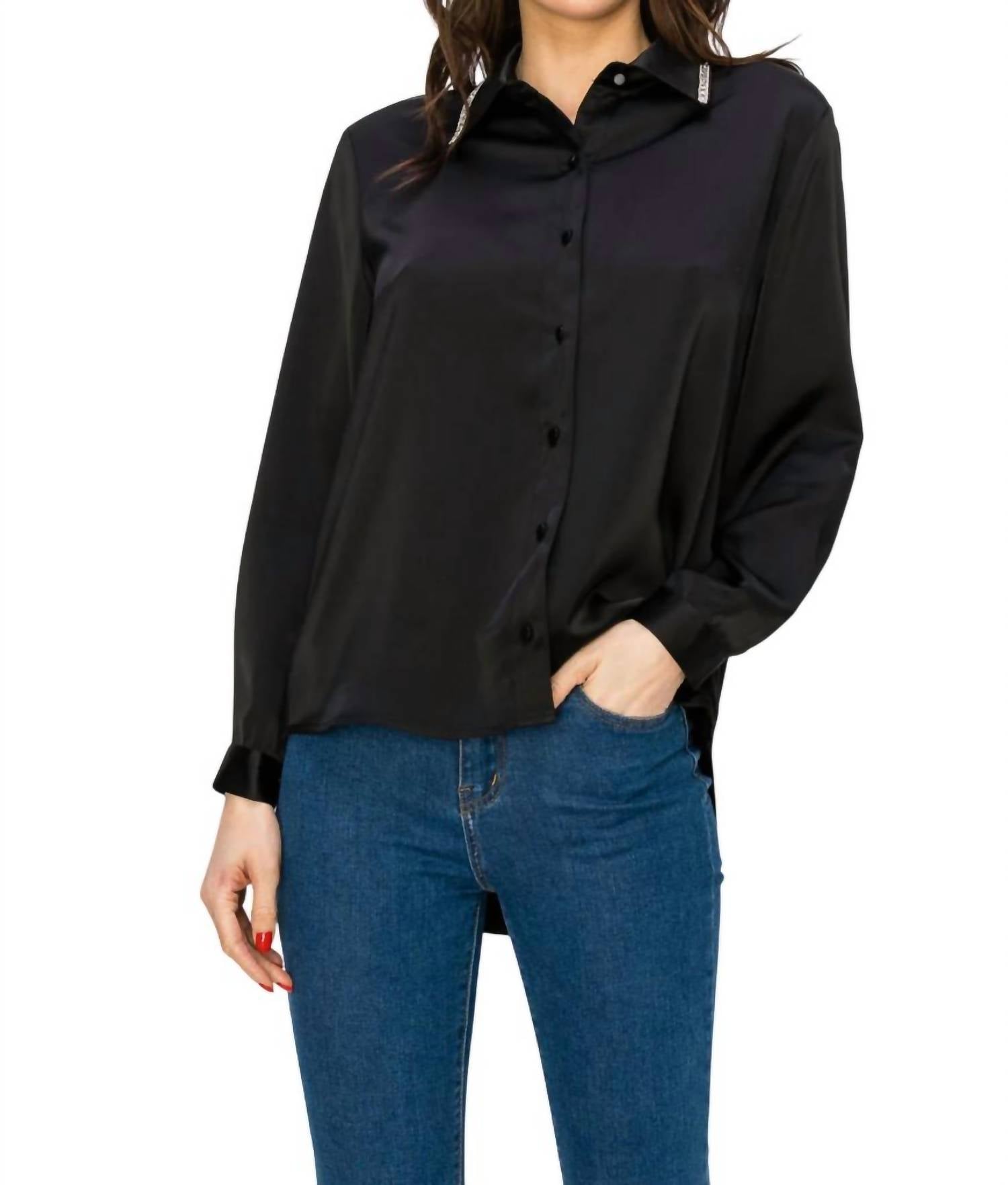 

Рубашка с ромбовидной отделкой Wileene Satin Black Joh