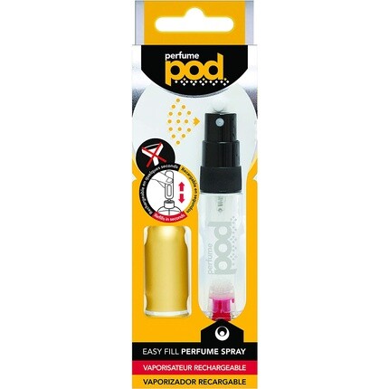 Perfume Pod Clear Refillable Perfume Atomizer With Spray And Genie-S Refill Gold — фото 2