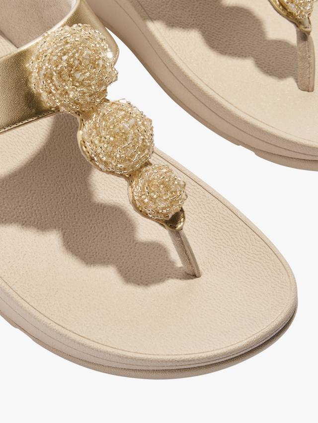 Сандалии на пуговицах из бисера fino FitFlop, золотой — фото 3