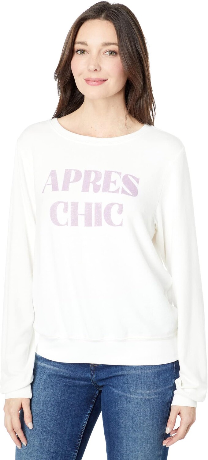 

Толстовка Wildfox Apres Chic Sweatshirt in Brushed Hacci Jersey, цвет Vanilla
