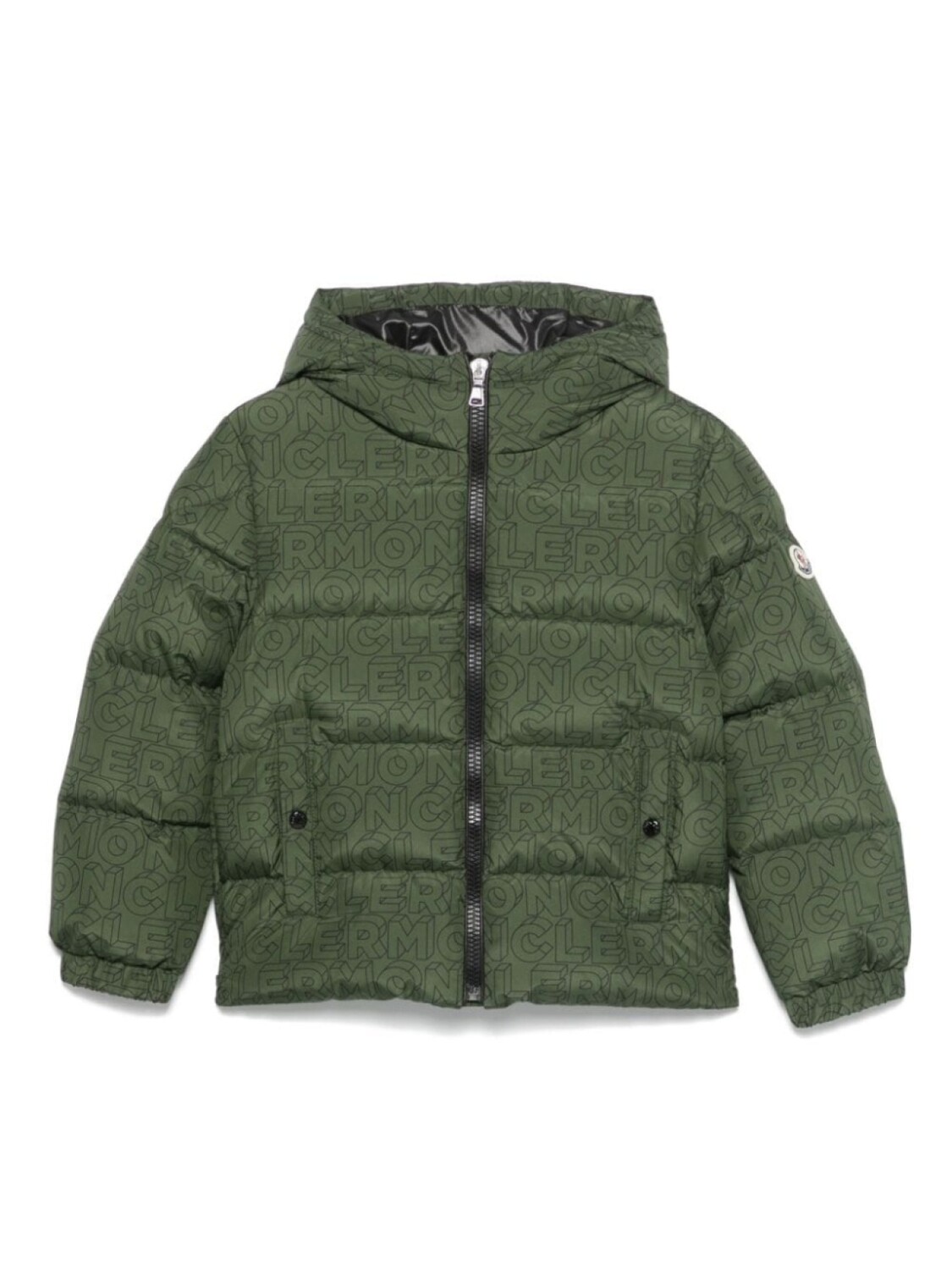 

Пуховик с логотипом Moncler Enfant, зеленый