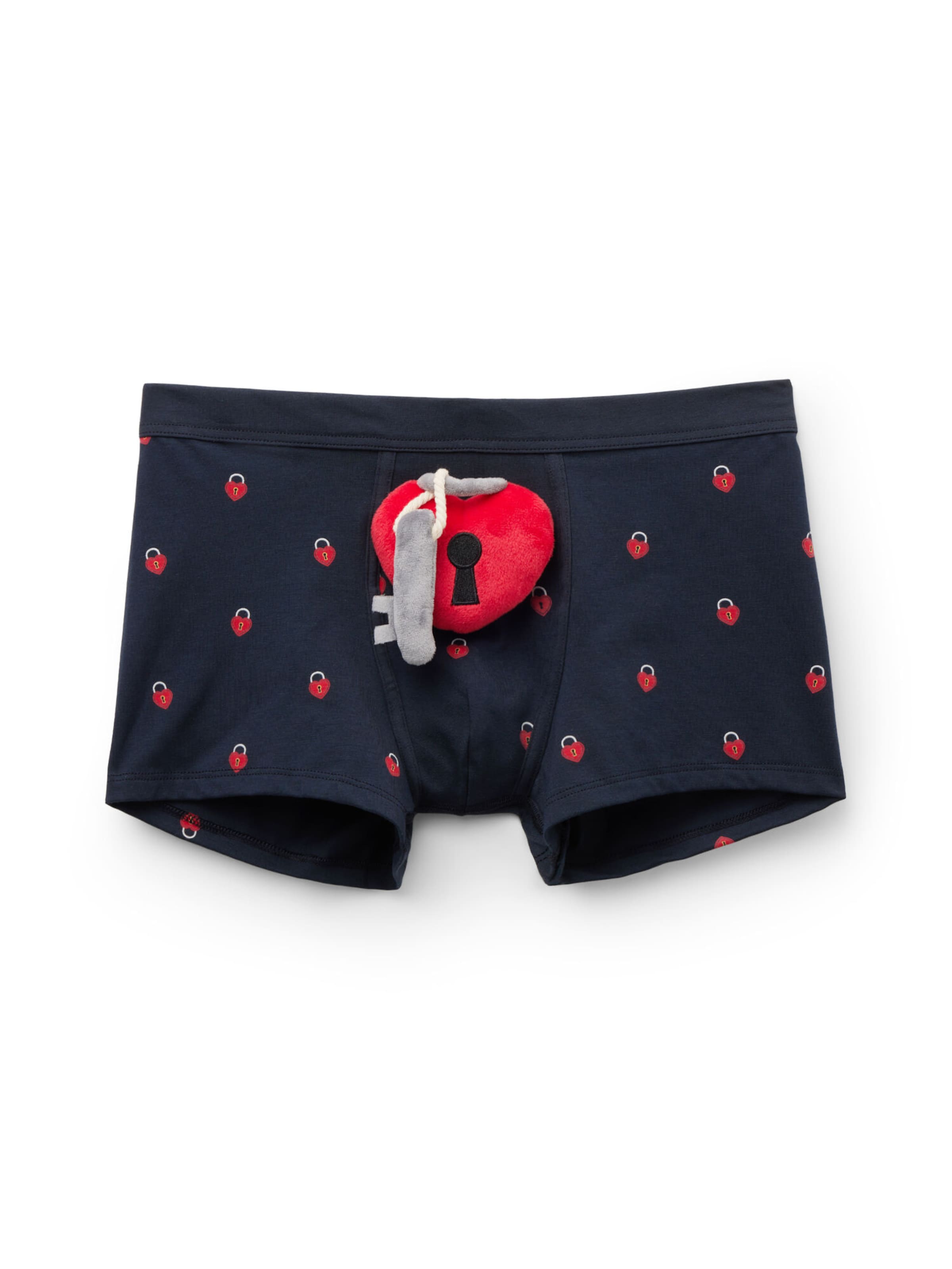 

IUMAN Intimissimi Uomo Боксеры 'Heart Padlock Soft Toy Valentine' в цвете Night Blue