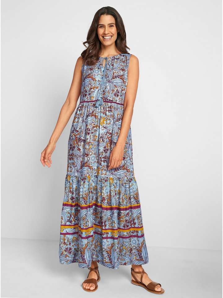 

WITT WEIDEN Длинное платье с нежным мятно-бордовым принтом