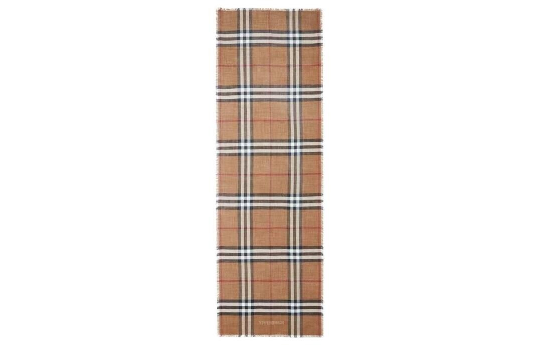 

Шарф шелковый Burberry женский, хаки