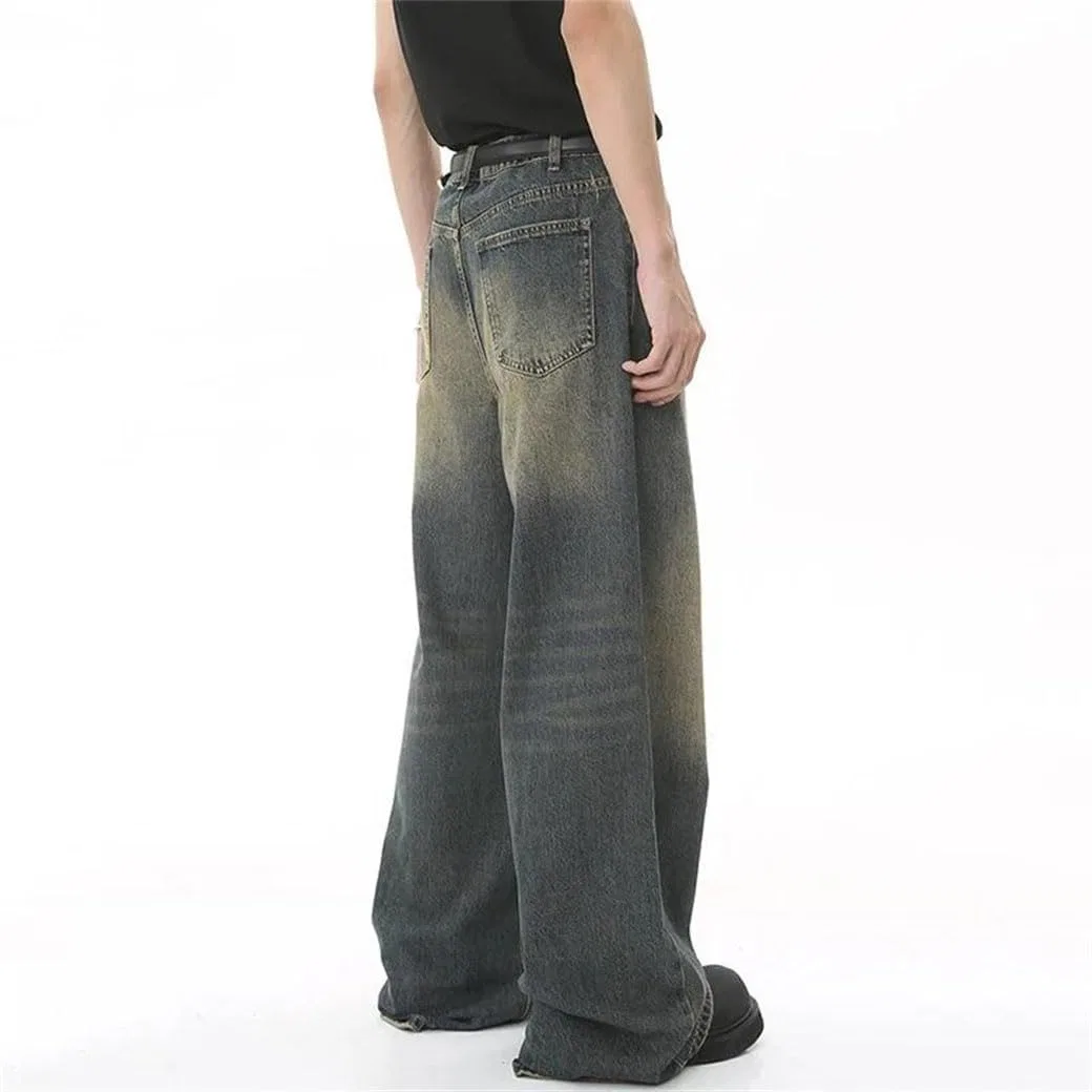 Джинсы прямые широкие, Vintage Wash, Men's Baggy Straight Leg Wide-Leg, 12 — фото 3