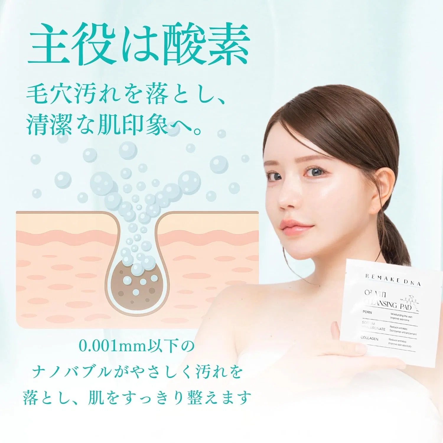 Средство для снятия макияжа Remakedna — Очищающая салфетка O2 VITI CLEANSING PAD, 12 г — фото 4