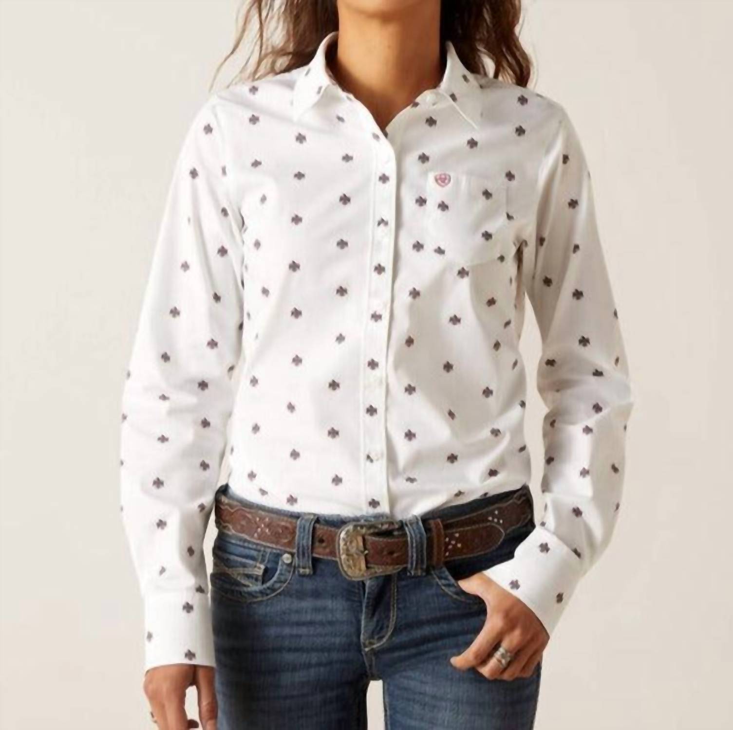 

Рубашка Kirby Stretch с принтом Thunderbird ARIAT, цвет thunderbird print