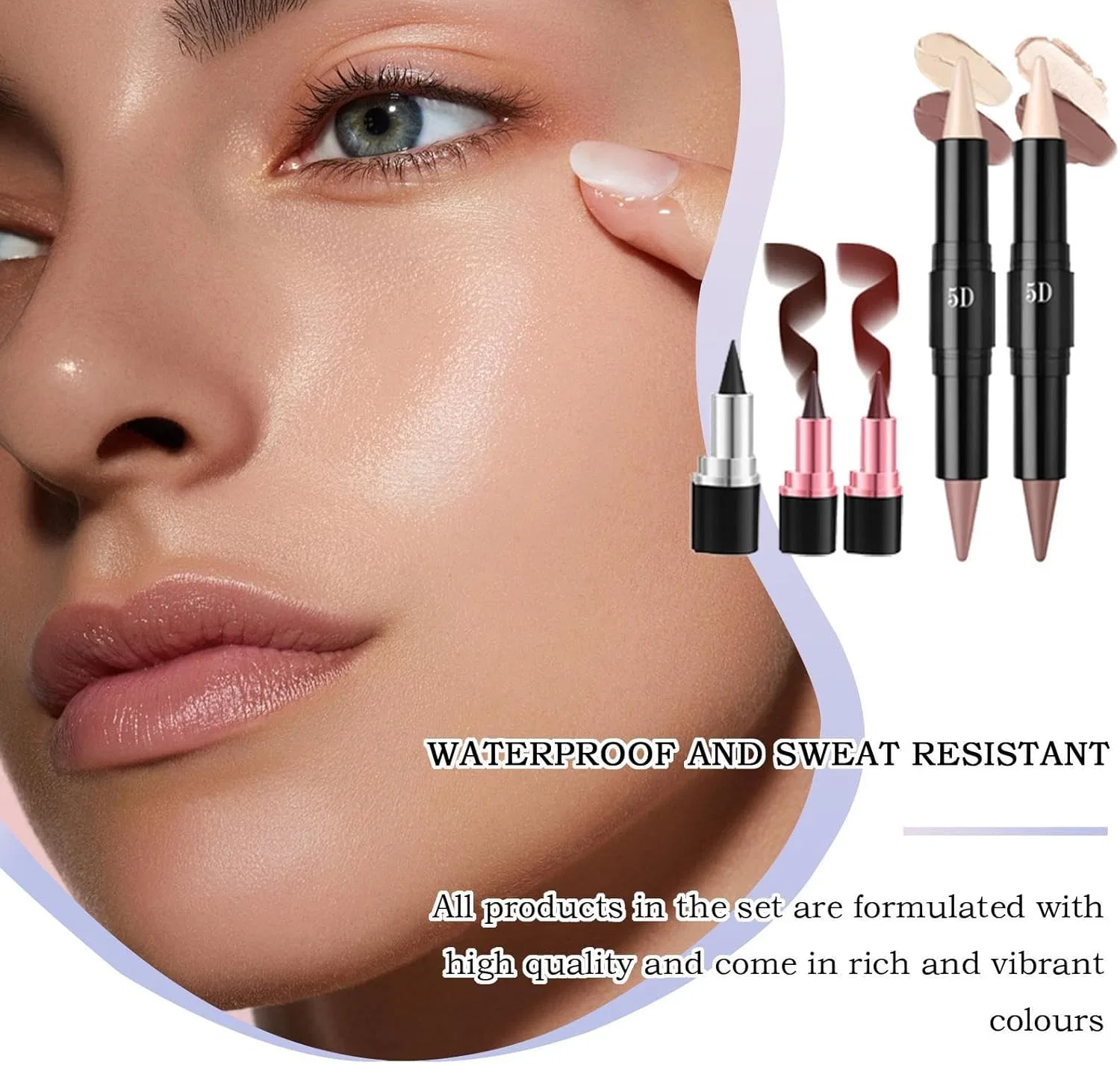Набор для макияжа 5D Makeup Set, No Brand, 5 предметов — фото 2