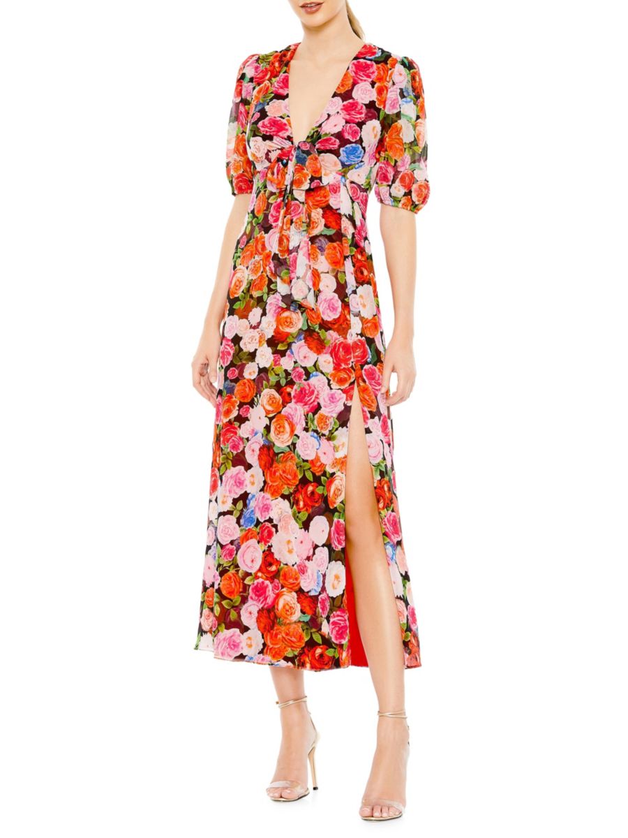 

Платье макси с цветочным принтом Leena Mac Duggal, цвет Rose Multi