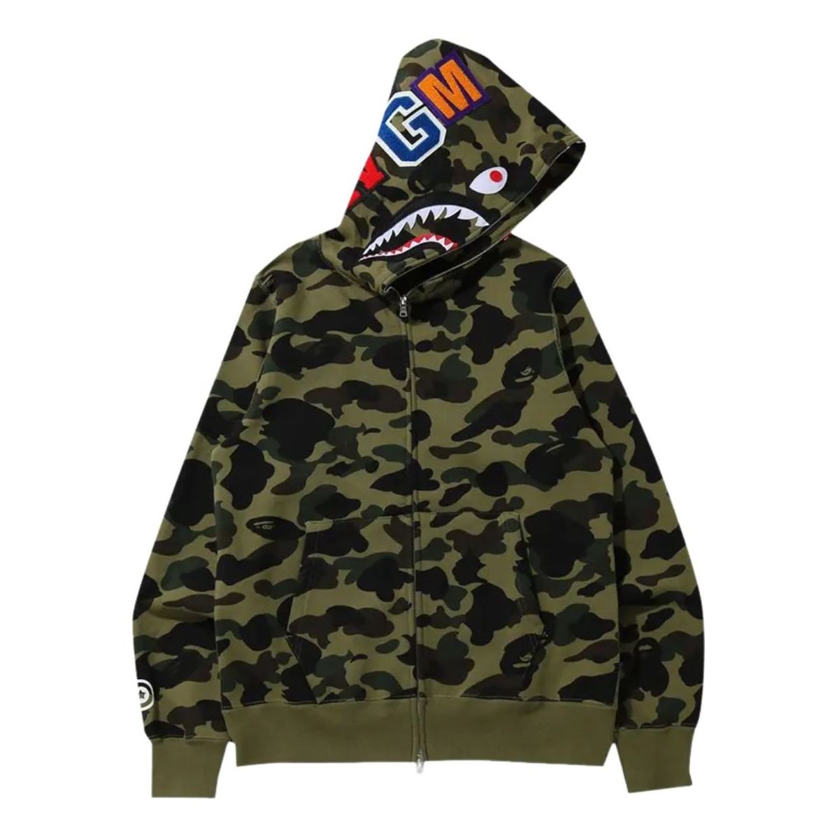 Толстовка на молнии A Bathing Ape 1ST Camo Shark, цвет 'Green'
