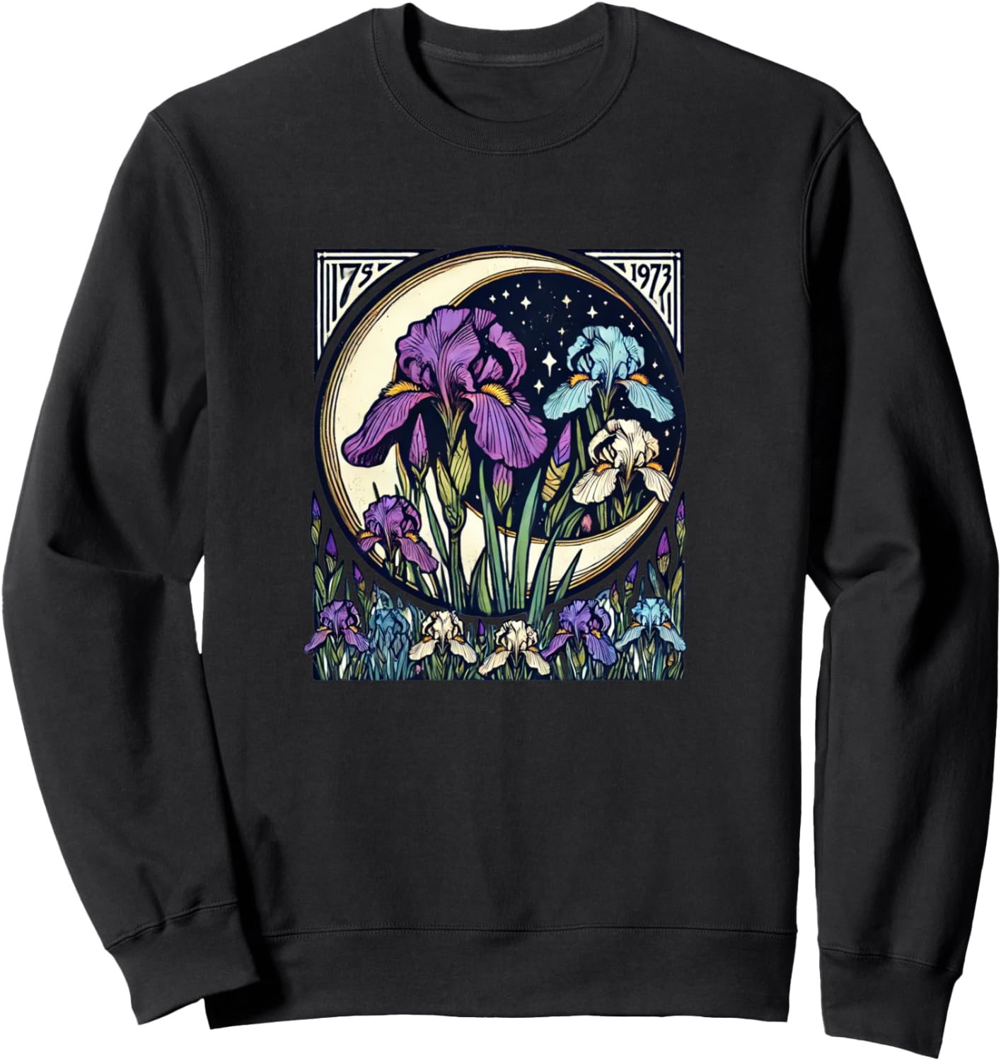 

Иллюстрация цветка ириса в стиле модерн. Толстовка с изображением ириса Vintage Iris Love Snugg, черный