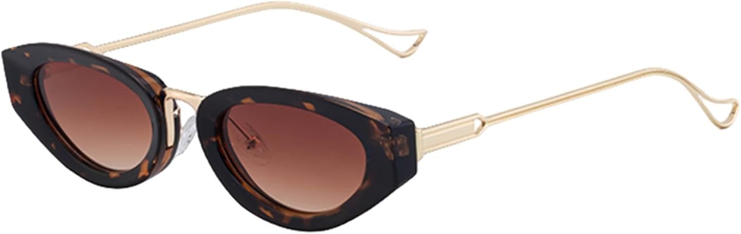 

Сексуальные панк-солнцезащитные очки «кошачий глаз» для женщин, роскошные винтажные, в маленькой оправе, овальной формы, для использования на открытом воздухе, защита от УФ-излучения UV400 TVTBBVV, C4demibrown