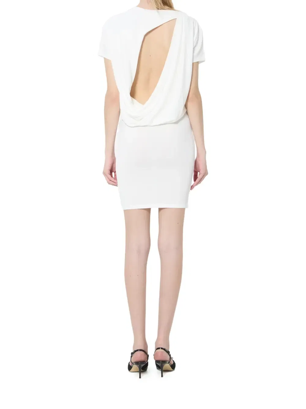 Мини-платье Mistral с драпировкой и открытой спиной Jacquemus, белый — фото 4