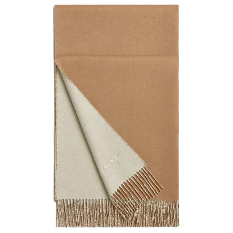 

HERMES Женская кашемировая шаль верблюжьего цвета, Camel