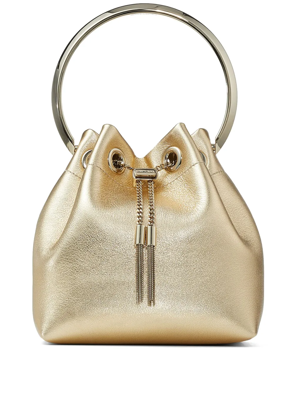

Сумка-ведро Bon Bon с эффектом металлик JIMMY CHOO, золотой