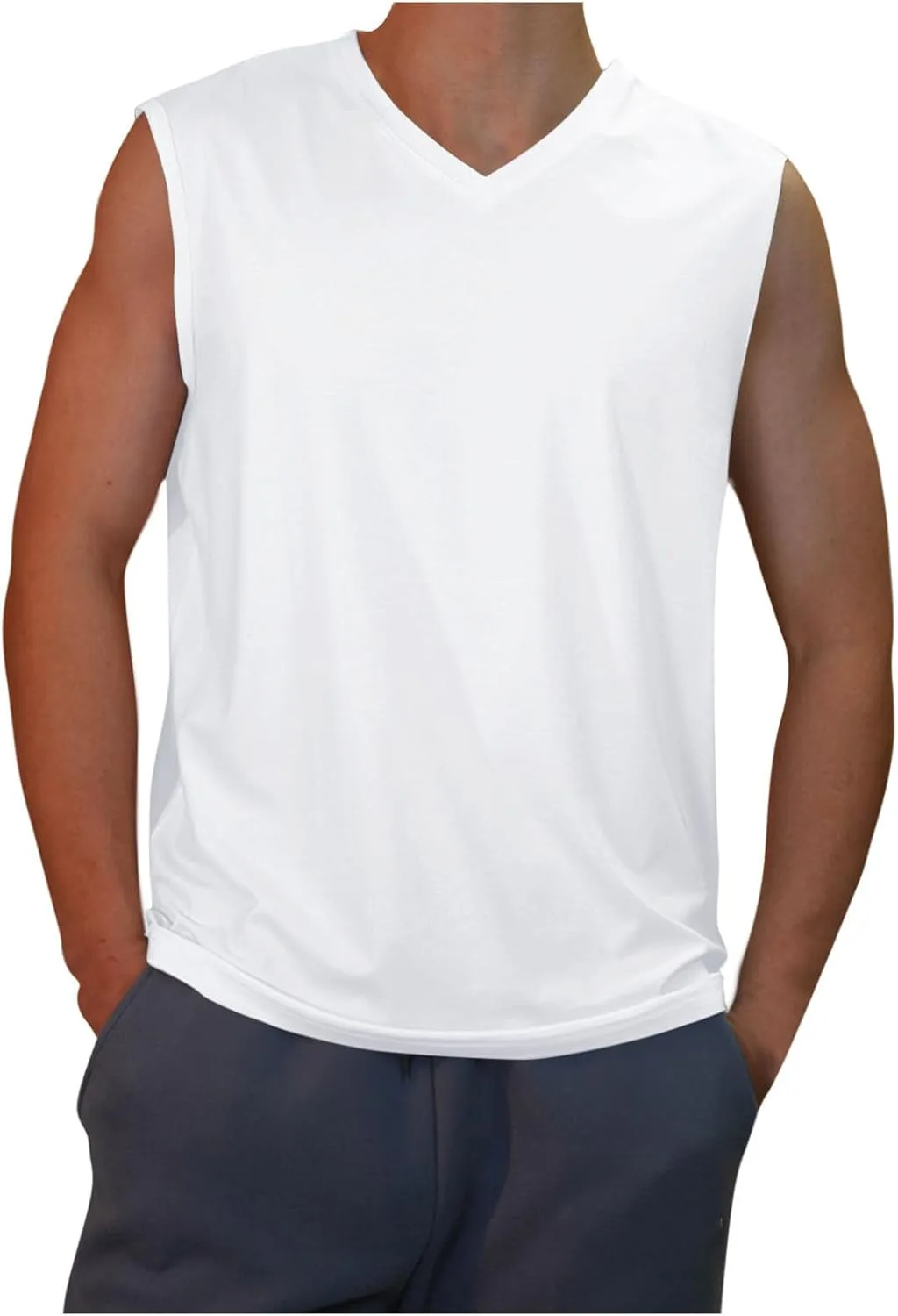 

Мужская майка для тренировок 2025, V-образный вырез, легкая QUNPIU