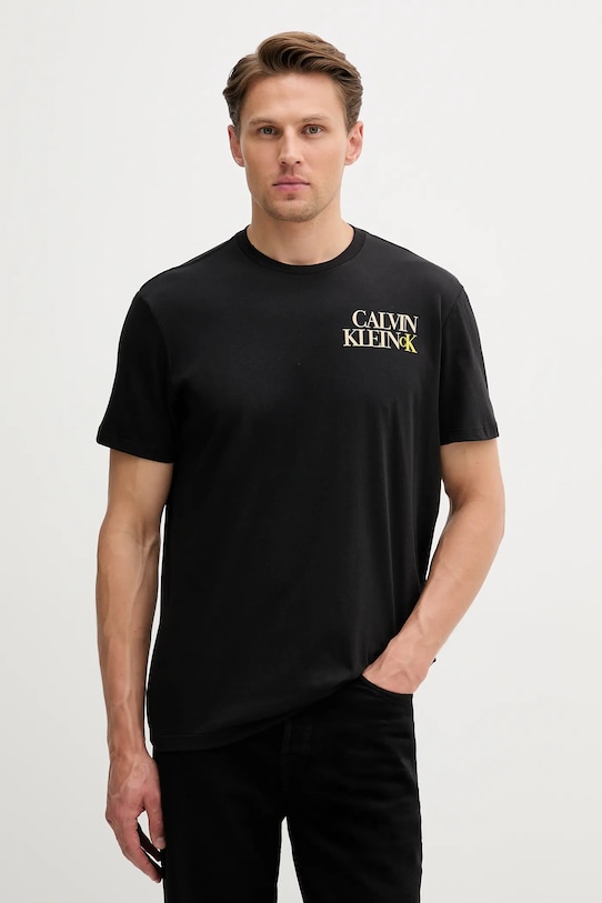 

Хлопковая футболка Calvin Klein Jeans, черный
