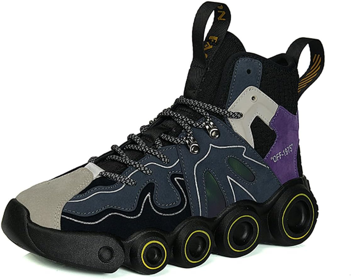 

Мужские высокие кроссовки с массивной подошвой, дышащая сетка, повседневная обувь для ходьбы и ежедневной носки Lanverth, синий