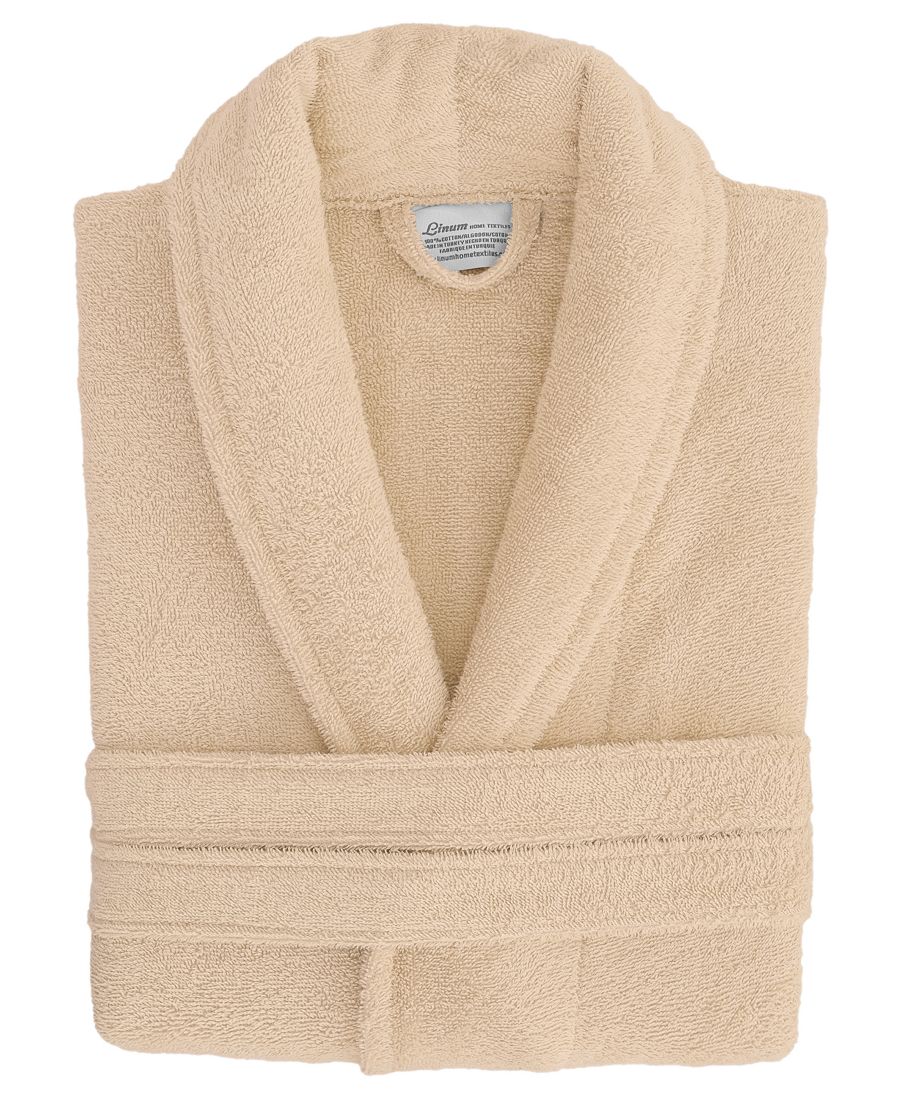 

Банный халат унисекс из 100% турецкого хлопка, махровый Linum Home, бежевый