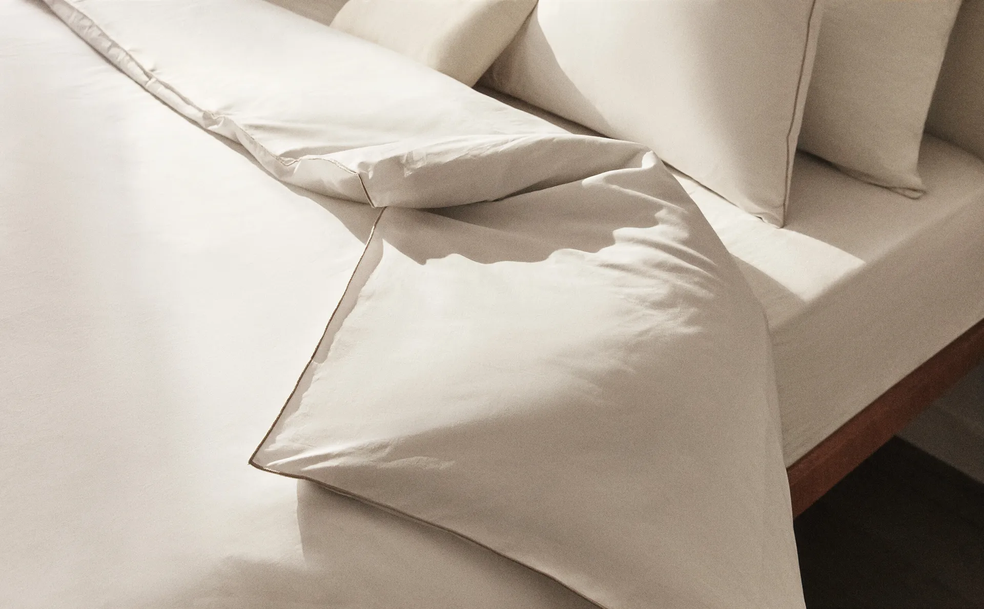 

(300 нитей) пододеяльник из хлопкового перкаля Zara Home, светло-бежевый
