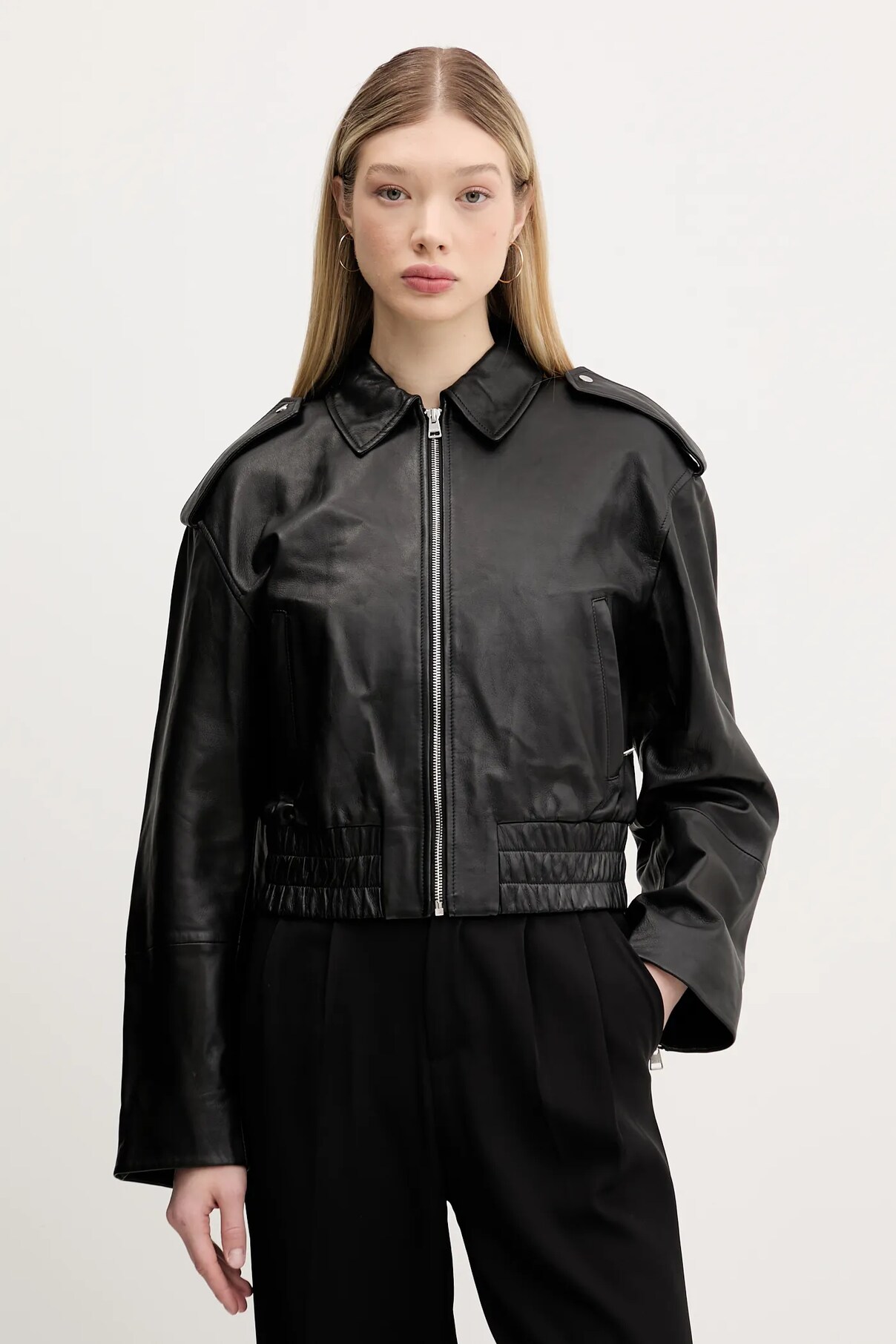 

Кожаная куртка Hugo, черный