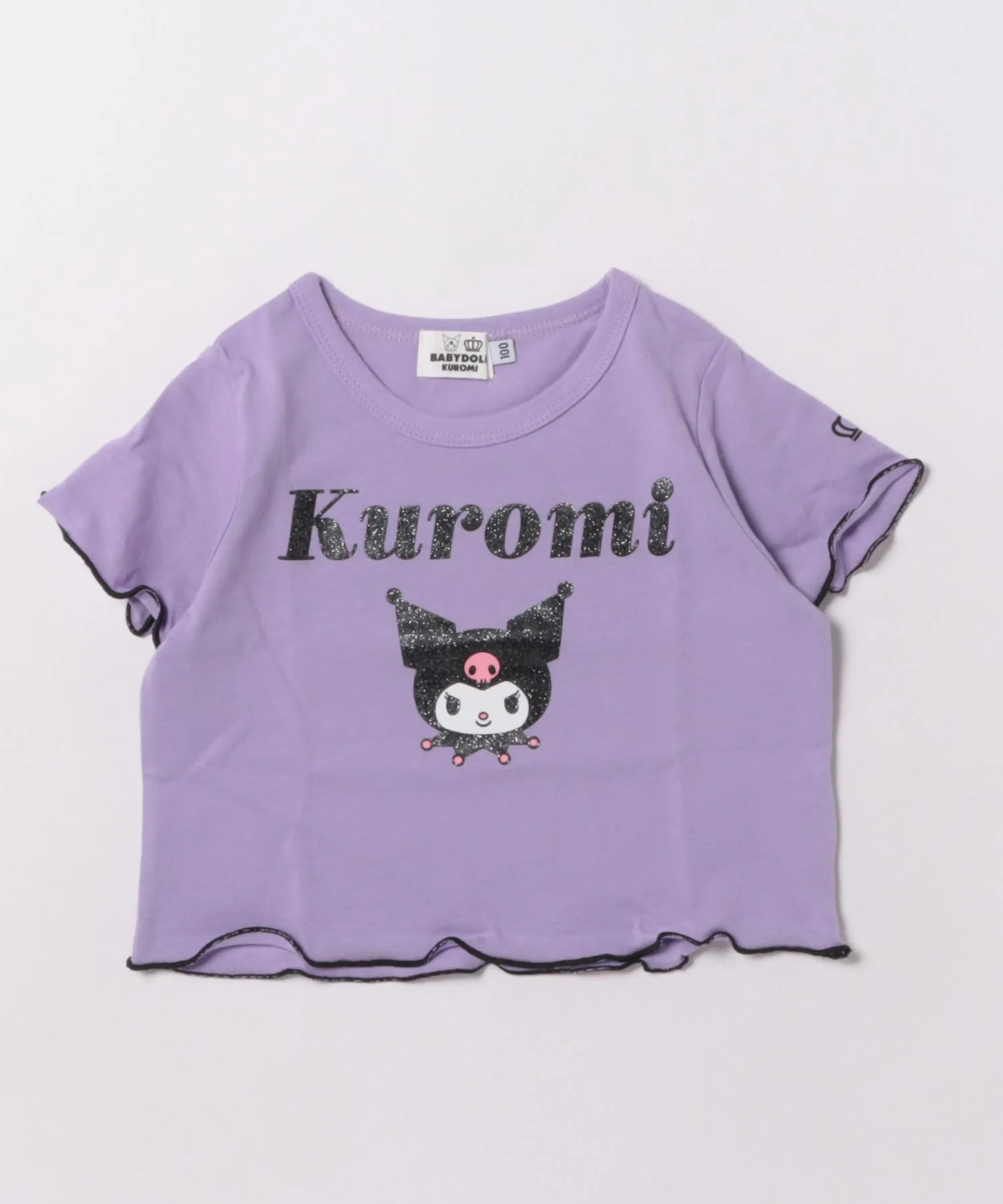 Детская футболка с ламе BabyDoll Sanrio с укороченной длиной фиолетовая