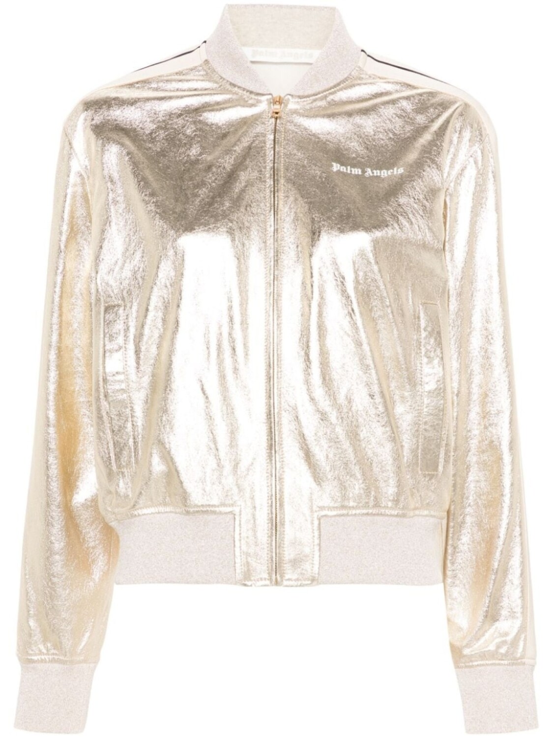 

Palm Angels кожаный бомбер, золотистый