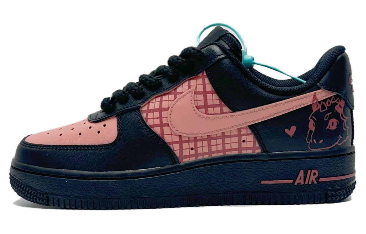 

Кроссовки для скейтбординга Air Force 1 женские, низкие, черный/персиковые Nike