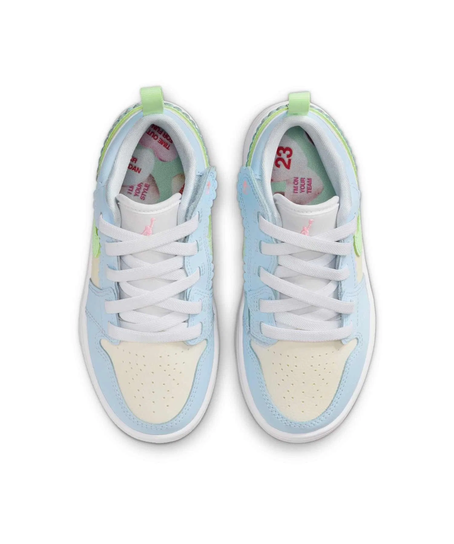 Детские кроссовки Jordan 1 Low Alt SE из натуральной кожи, голубые — фото 4