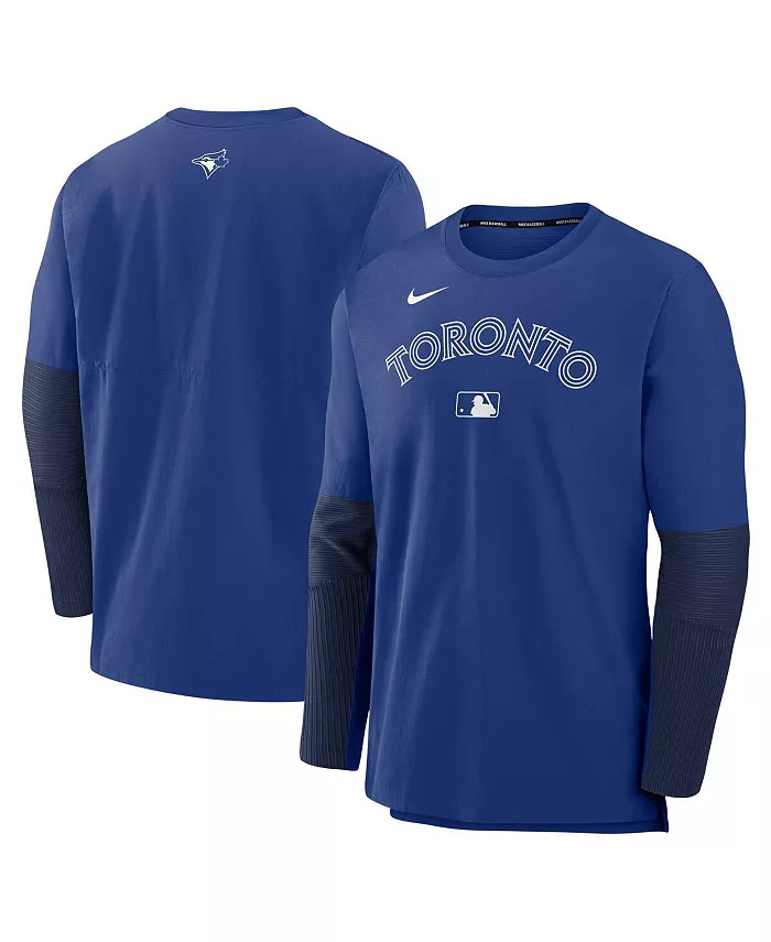 

Мужская легкая трикотажная толстовка с капюшоном Authentic Collection Toronto Blue Jays в цвете Royal/Navy Nike