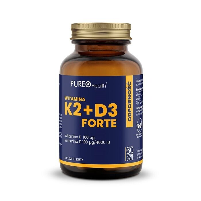 

Pureo Health Witaminy K2MK7+D3 100 mcg + 4000 IU витамин D3+K2, 60 шт.