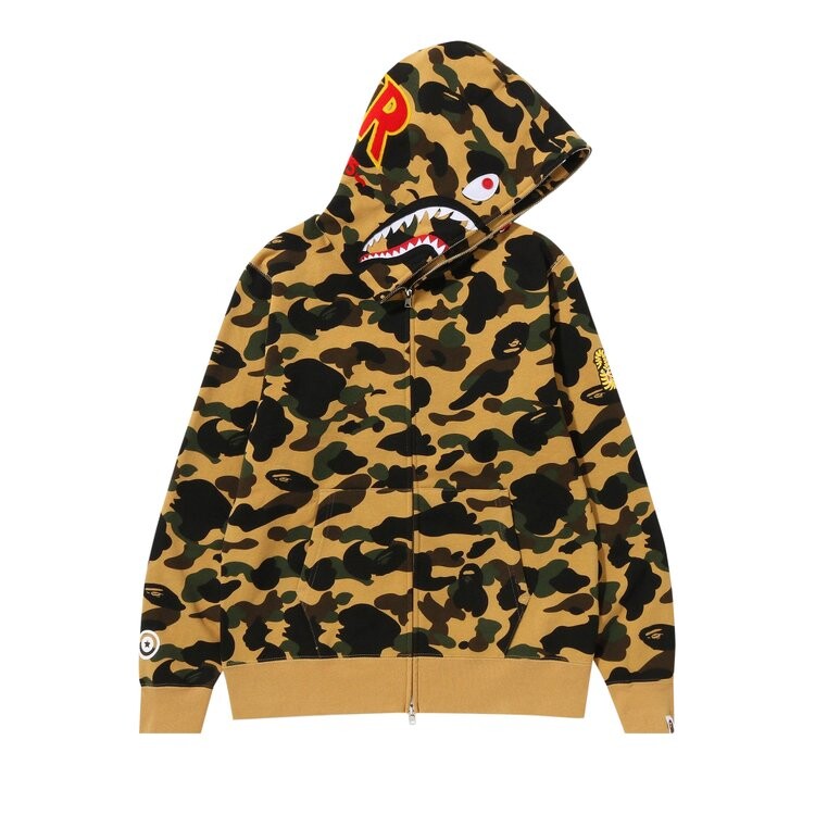 

Худи BAPE 1st Camo PONR Shark Full Zip Hoodie, желтый