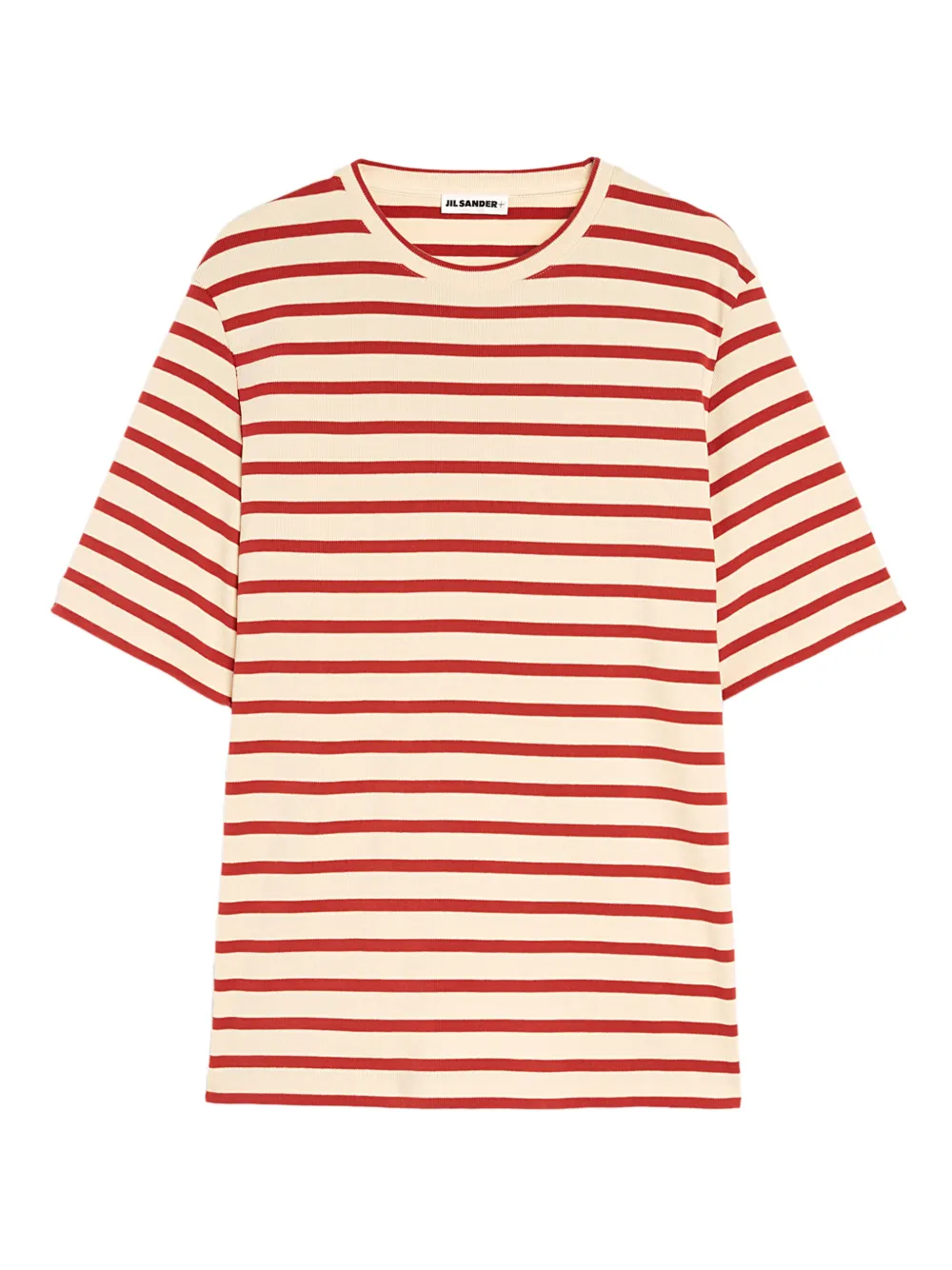 

Полосатая футболка с нашивкой-логотипом Jil Sander, бежевый
