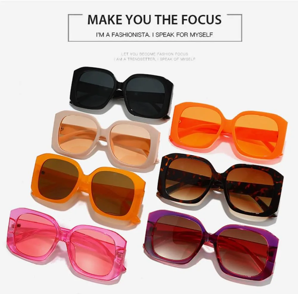 

Женские солнцезащитные очки, желейные, модные, яркие, большие, с защитой от УФ-излучения UV400. Мужские солнцезащитные очки в тренде TYUVIVO, Leopard Tea