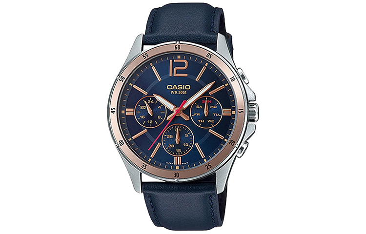 

CASIO Мужские часы стандартной серии синего цвета MTP-1374L-2A