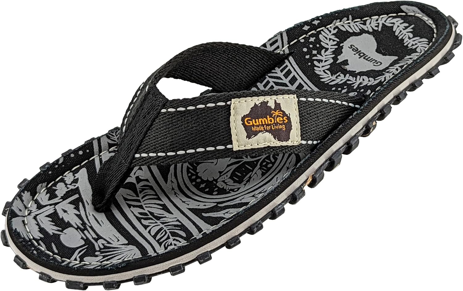 

Сланцы Gumbies Islander, Унисекс классические сланцы из ткани с подошвой из переработанной резины и стелькой из хлопка, Контурные, легкие и удобные для повседневной носки, черный