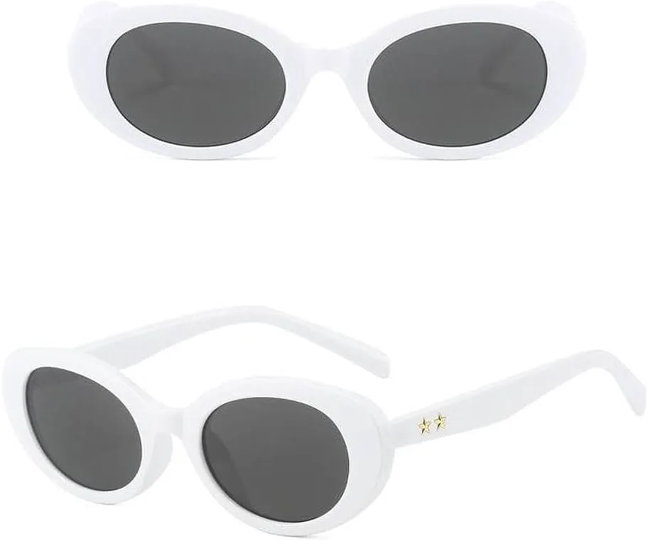 

Стильные солнцезащитные очки для женщин овальной формы с защитой от УФ-излучения UV400, для мужчин и женщин, для путешествий, белые и серые MTZJH, One Color