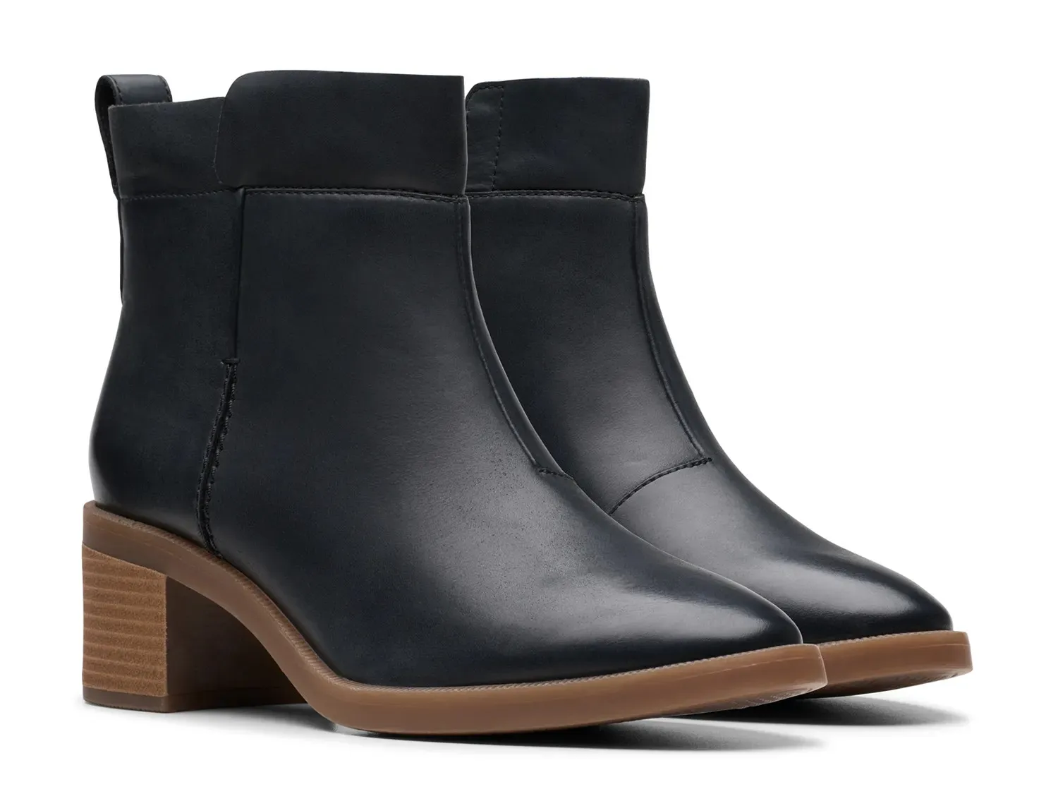 Ботильоны женские Clarks Lileigh Charm кожаные с блочным каблуком, черный — фото 4