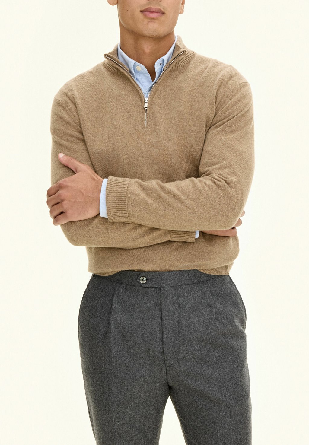 

Свитер JACQUES HALF ZIP Oscar Jacobson, бежевый