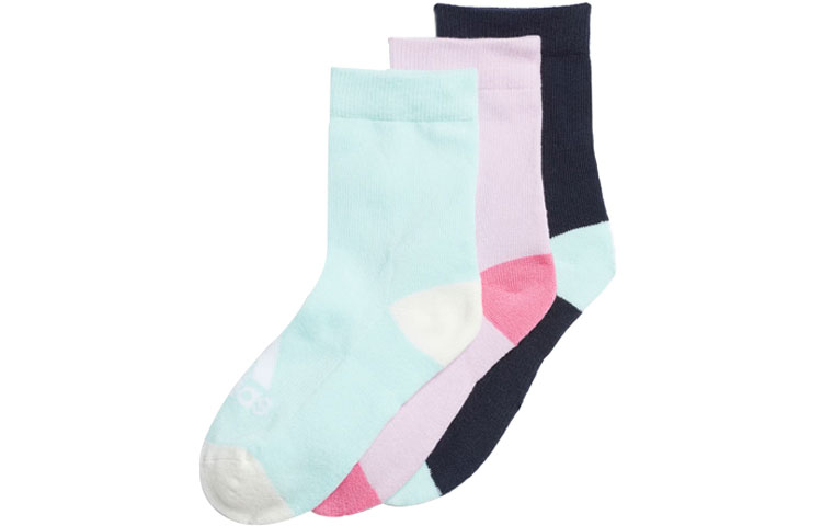 

Детские носки Adidas, 3 пары (Legend Ink+Светло-голубой+Светло-розовый)