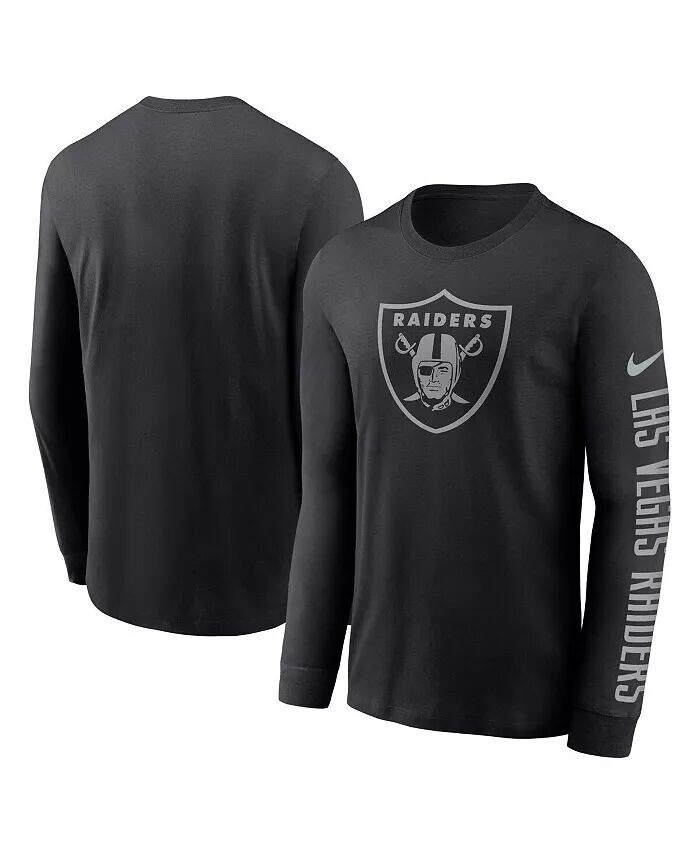 Мужская черная футболка с надписью и логотипом Las Vegas Raiders RFLCTV Nike — фото 2