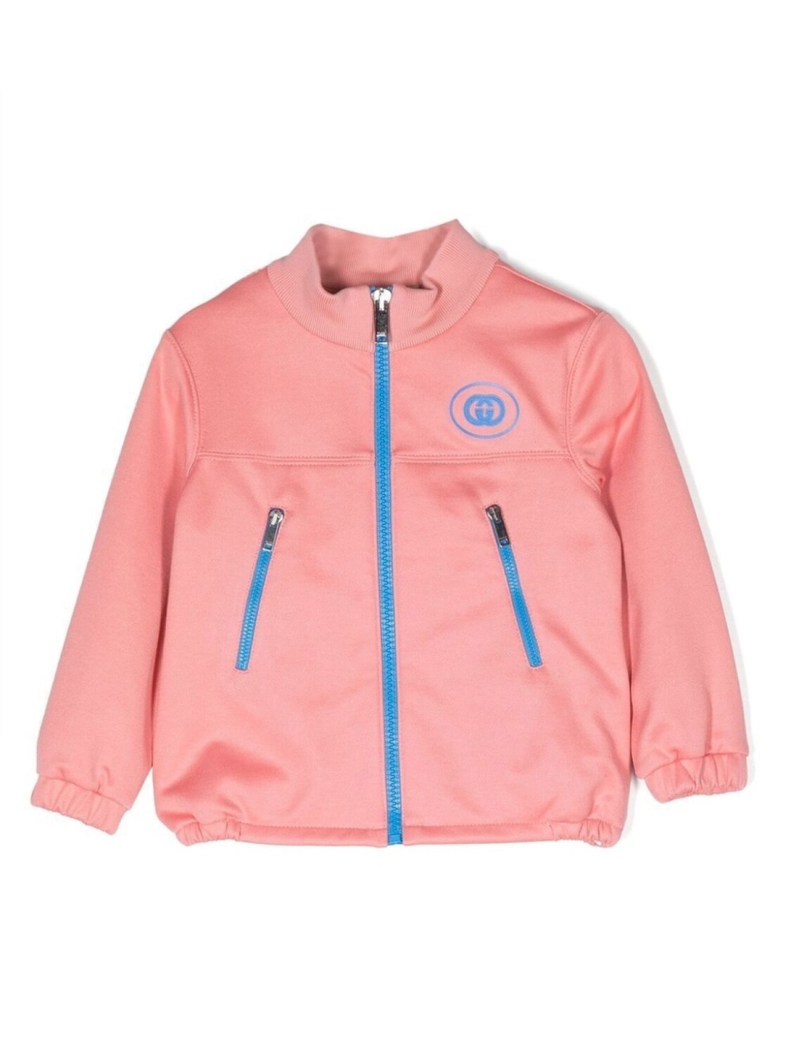 

Gucci Kids куртка на молнии с нашивкой-логотипом, розовый