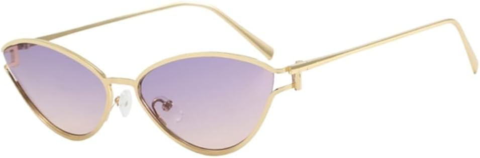 

Женские солнцезащитные очки в форме треугольных «кошачьих глаз» с маленькой оправой, персонализированные, модные, металлические, с защитой от УФ-излучения UV400 UJNHGQ, Gold Gray Tea